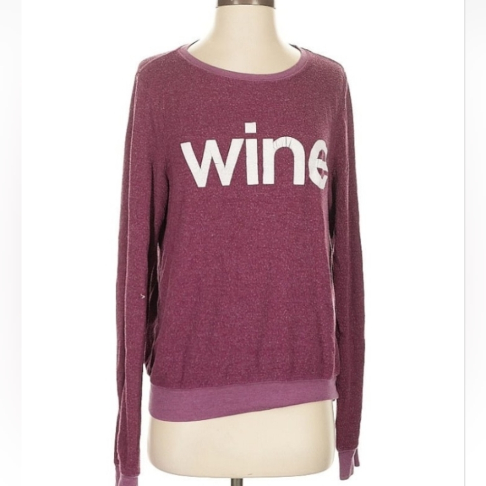 Wildfox "Wine" Long Sleeve Shirt Women's Size XS